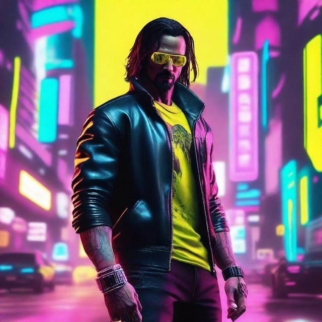 Create a vibrant and eye-catching YouTube thumbnail for a video about Cyberpunk 2077