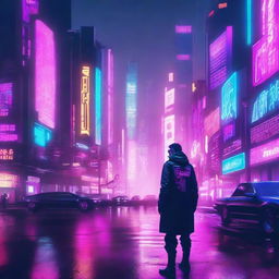 Create a YouTube thumbnail in 3280 x 2160 resolution with a cyberpunk theme