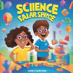 Create a book cover titled 'The Science Fair Surprise'