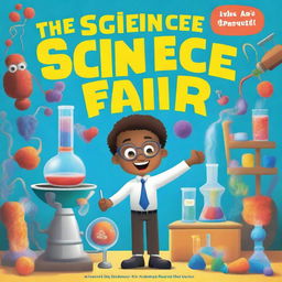 Create a book cover titled 'The Science Fair Surprise'