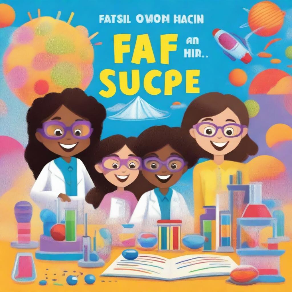 Create a book cover titled 'The Science Fair Surprise'