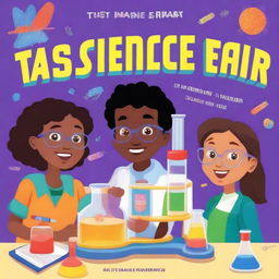 Create a book cover titled 'The Science Fair Surprise'