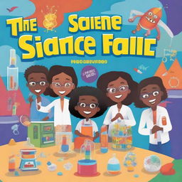 Create a book cover titled 'The Science Fair Surprise'