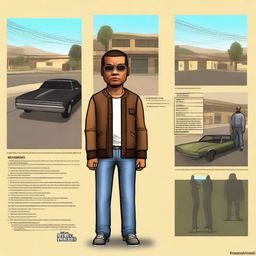 Create an image that depicts a tutorial for GTA San Andreas