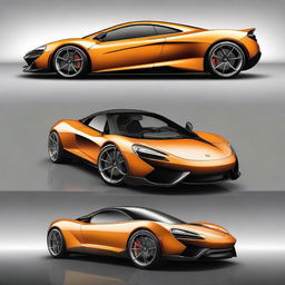 Create an image of an exotic car that resembles a McLaren but is branded as Khanjali