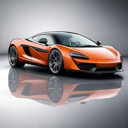 Create an image of an exotic car that resembles a McLaren but is branded as Khanjali