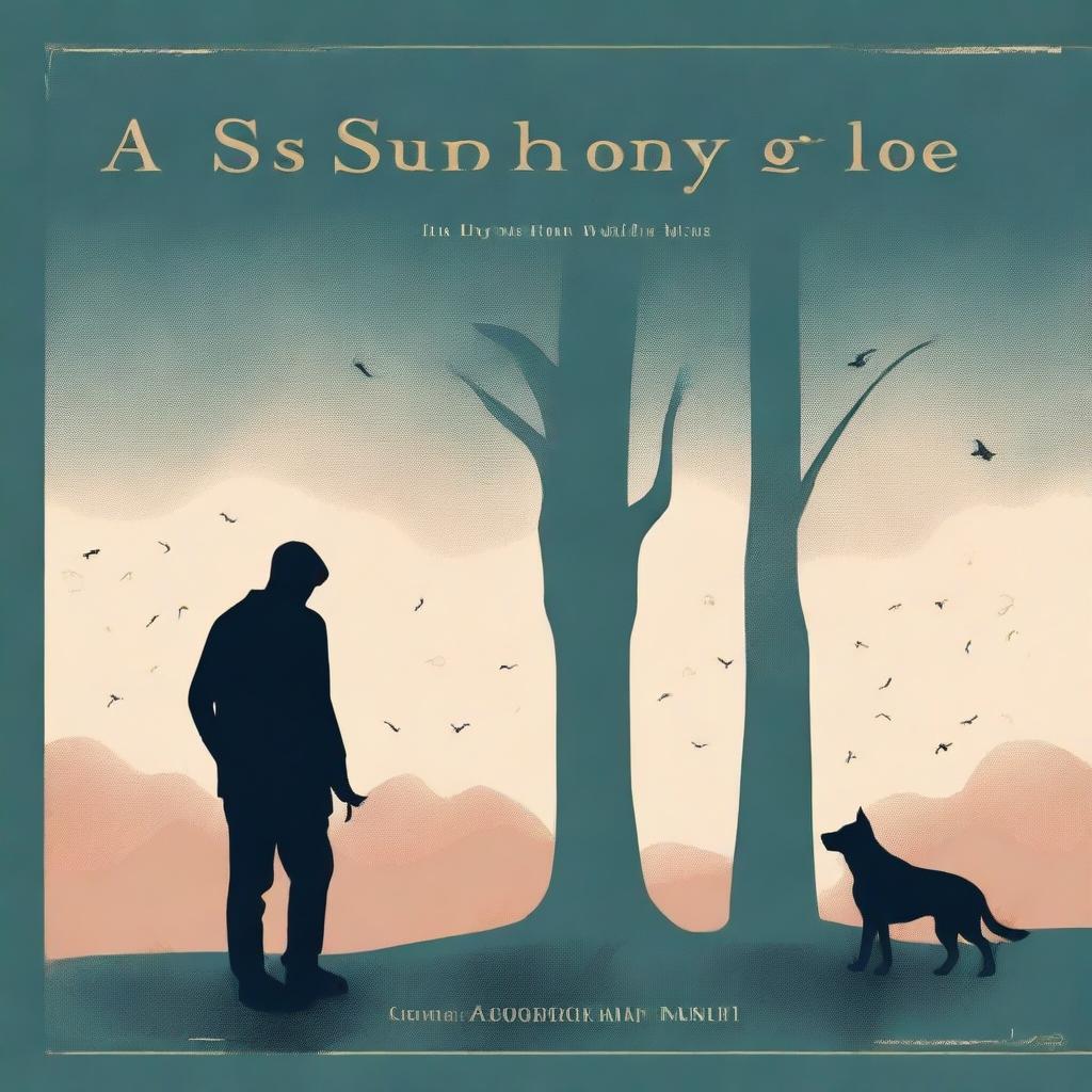 A book cover with amazing graphical descriptiveness of sadness and loss, depicting a man and his loyal dog