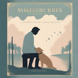 A book cover with amazing graphical descriptiveness of sadness and loss, depicting a man and his loyal dog