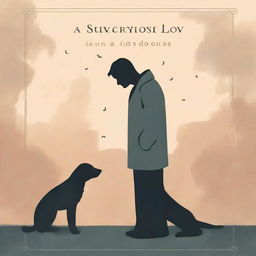 A book cover with amazing graphical descriptiveness of sadness and loss, depicting a man and his loyal dog