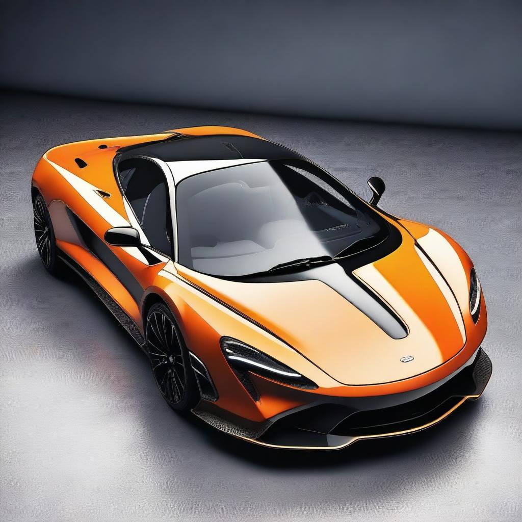 Create an exotic car branded as Khanjali, inspired by the McLaren but with unique and creative design elements