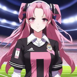 Anime character Krul Tepes wearing a Real Madrid football uniform