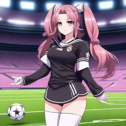 Anime character Krul Tepes wearing a Real Madrid football uniform