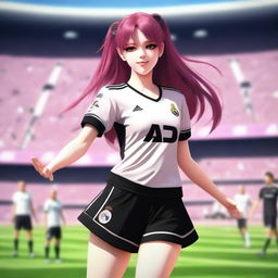 A realistic depiction of Krul Tepes wearing a Real Madrid football jersey and shorts