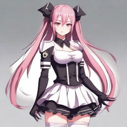 Create an anime-realism style image of Krul Tepes dressed in a Real Madrid uniform, including shorts and a jersey