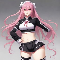 Create an anime-realism style image of Krul Tepes wearing a Real Madrid uniform, including shorts and a t-shirt