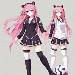 Create an anime-realism style image of Krul Tepes wearing a Real Madrid uniform, including shorts and a t-shirt