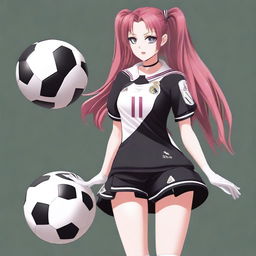 Krul Tepes wearing a Real Madrid football uniform, including shorts and a jersey