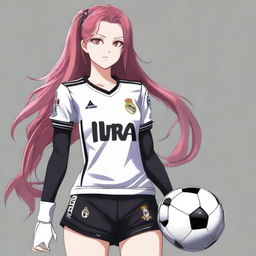 Krul Tepes wearing a Real Madrid football uniform, including shorts and a jersey