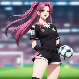 Krul Tepes wearing a Real Madrid football uniform, including shorts and a jersey