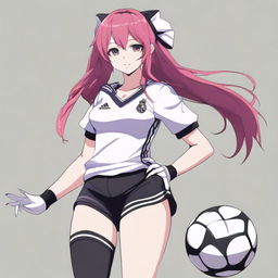 Krul Tepes wearing a Real Madrid football jersey and shorts