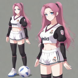 Krul Tepes wearing a Real Madrid football jersey and shorts