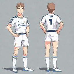 Krus Tepes wearing a Real Madrid uniform, including shorts and a t-shirt