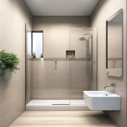 Create a bathroom measuring 1