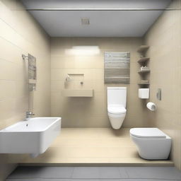 Create a bathroom measuring 1