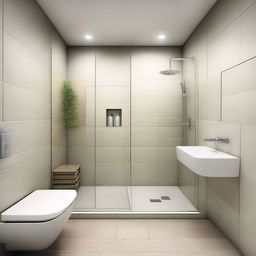 Create a bathroom measuring 1