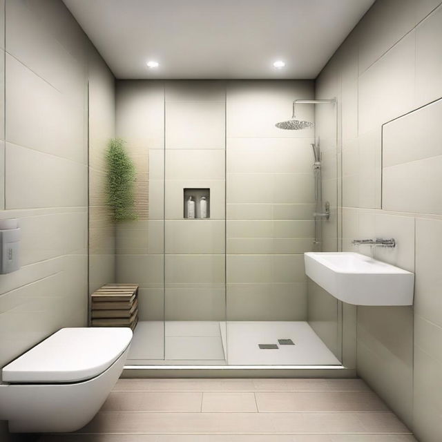 Create a bathroom measuring 1