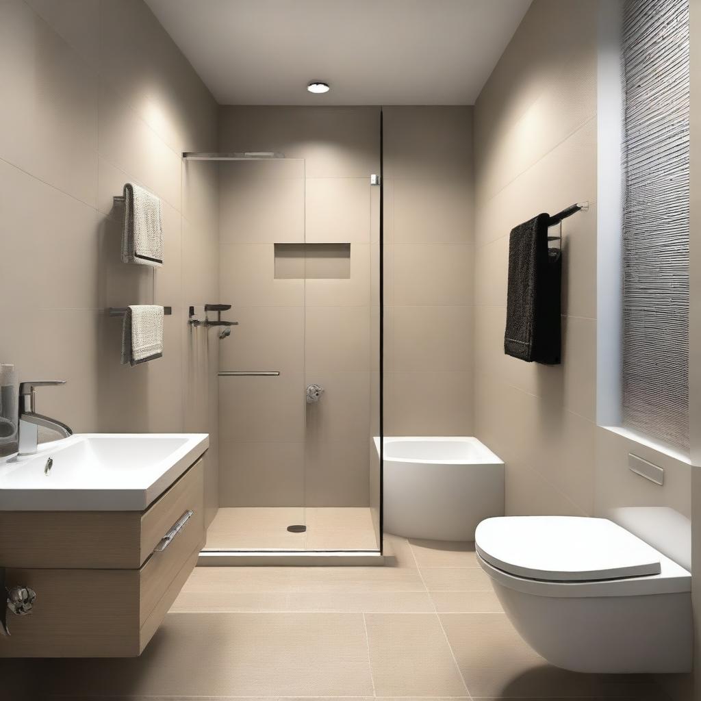 Create a bathroom design measuring 1