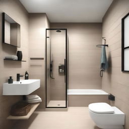 Create a bathroom design measuring 1