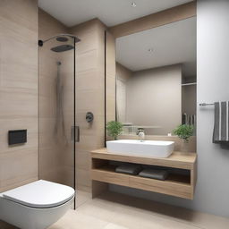 Create a bathroom design measuring 1