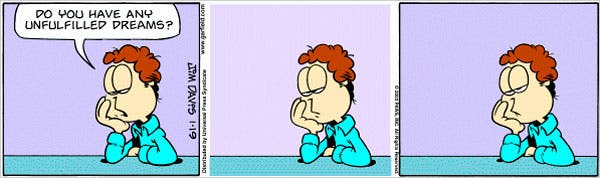 Find out which character from the hilarious 'Garfield Minus Garfield' comic strip matches your personality. Are you lonely like Jon or a mysterious figure in the background? Answer these 12 questions to find out!