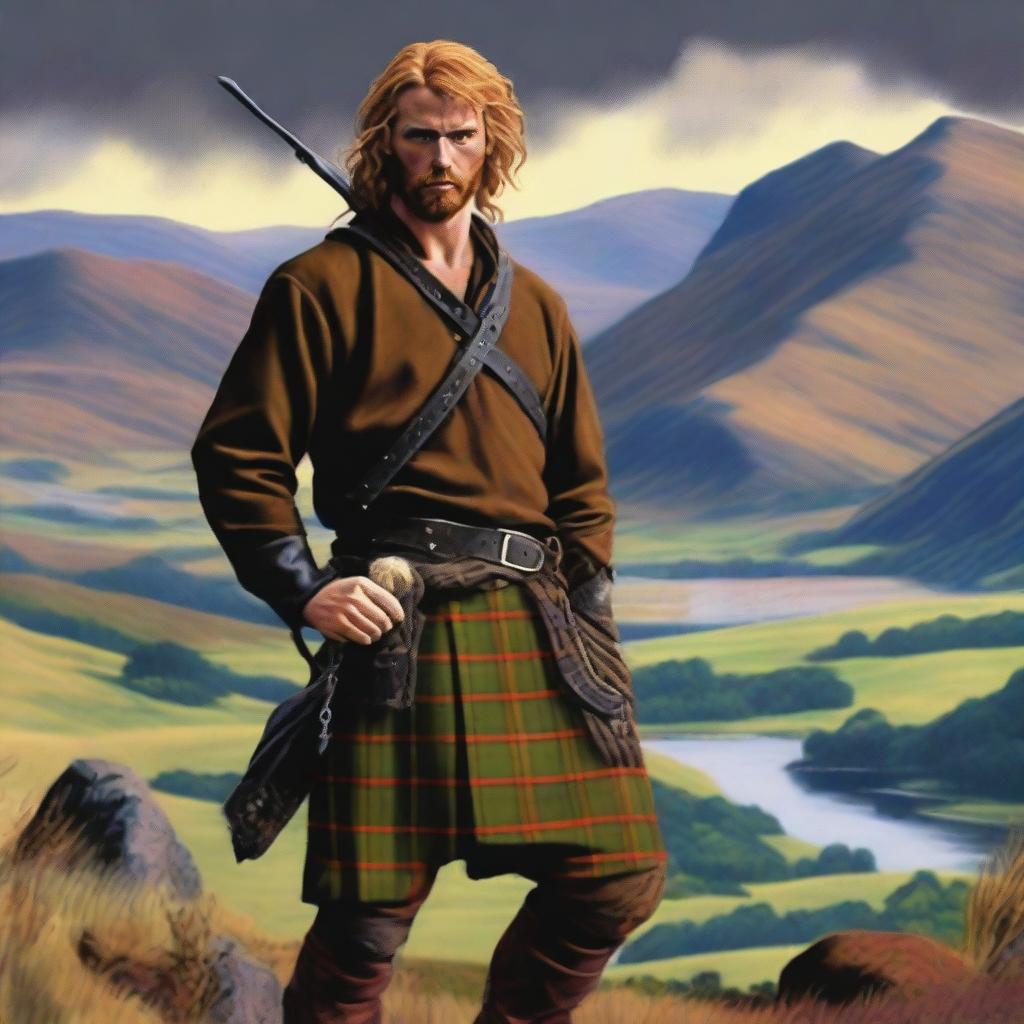 Create an image of Rob Roy, the famous Scottish folk hero and outlaw