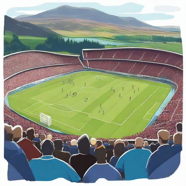 Create an image of a Scottish football match