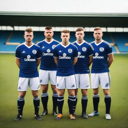 Create an image featuring a group of Scottish football players