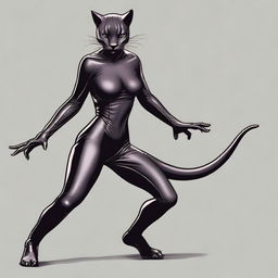 Create an image of a female puma humanoid thief