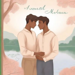 A heartfelt drawing of a book cover featuring a romantic gay couple