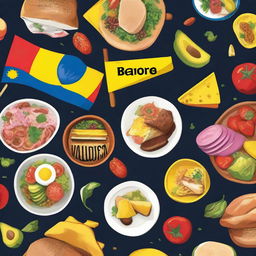 A vibrant and colorful image featuring various Latin American foods