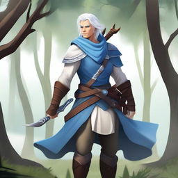 Create a detailed image of an Air Genasi ranger