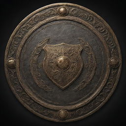 Design a majestic shield emblazoned with the words 'Immortal Olympus'. The shield features intricate designs, with a rich aesthetic reminiscent of ancient Greece.