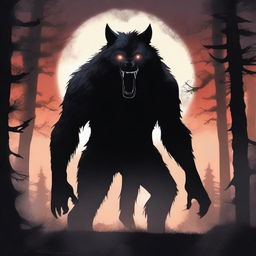 Create a scary looking book cover for a novel about werewolves