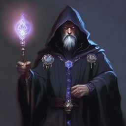 A portrait of a dark wizard from Dungeons and Dragons