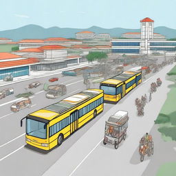 A detailed illustration depicting the transportation needs assessment supporting integrated tourism in the city of Surakarta