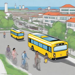 A detailed illustration depicting the transportation needs assessment supporting integrated tourism in the city of Surakarta