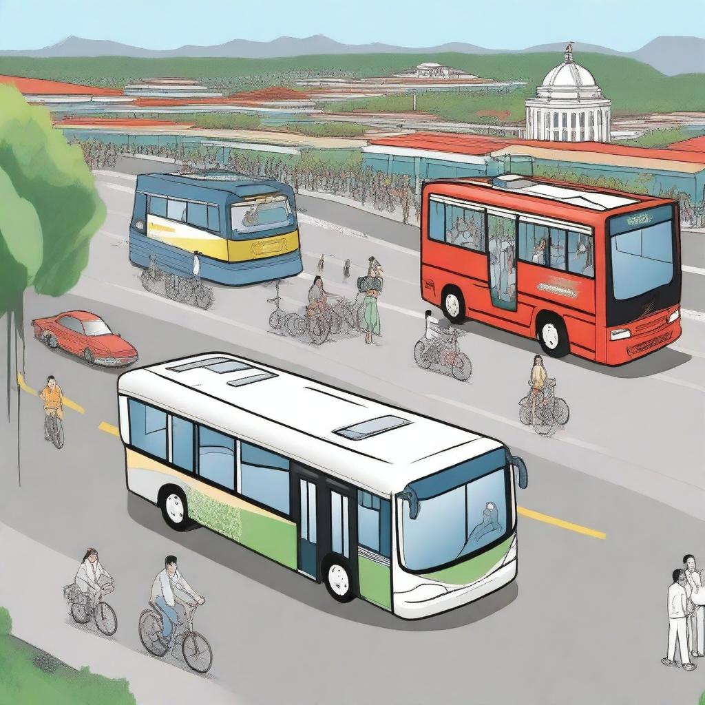 A detailed illustration depicting the transportation needs assessment supporting integrated tourism in the city of Surakarta