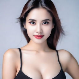 A front view of a sexy and attractive girl