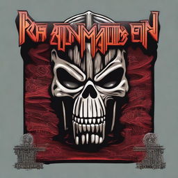 Create an Iron Maiden design with the text 'GhanzCrotes'