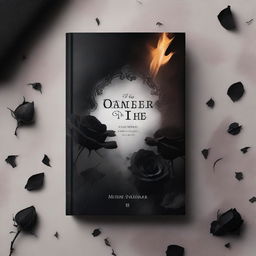 A book cover featuring black roses that have been burned to ashes